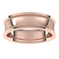 18K Rose Gold Milgrain Concave with Edge Wedding Band, 6 mm Wide