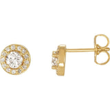 5/8 CTW Natural Diamond Halo Stud Earrings