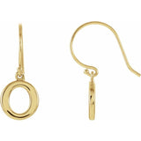 14K Yellow Gold Petite Circle Dangle Earrings