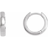 Platinum Hinged Hoop Earrings, Round Profile