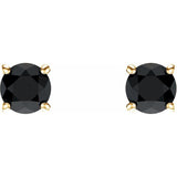 14K Gold 5 mm Natural Onyx Stud Earrings