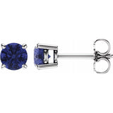 14K Gold 5 mm Natural Tanzanite Stud Earrings