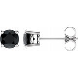14K Gold 5 mm Natural Onyx Stud Earrings