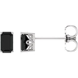 14K Gold Natural Black Onyx Earrings