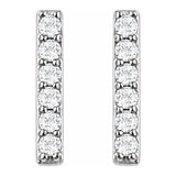 Platinum 1/10 CTW Natural Diamond Bar Earrings