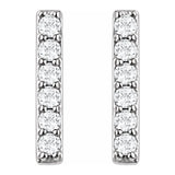 14K White Gold 1/10 CTW Diamond Bar Earrings