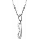 Sterling Silver .08 CTW Natural Diamond 18" Necklace