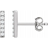 14K White Gold 1/10 CTW Diamond Bar Earrings