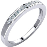 14K White Gold 1/4 CTW Square Diamond Anniversary Band