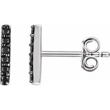 14K White Gold 1/10 CTW Diamond Bar Earrings