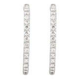 29.5 mm 2 CTW Natural Diamond Inside-Outside Hinged Hoop Earrings