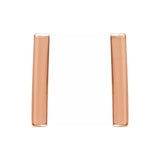 14K Rose Gold Vertical Bar Drop Earrings