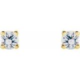 14K Gold 1 CTW Natural Diamond Solitaire Stud Earrings