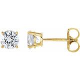 14K Gold 1 CTW Natural Diamond Solitaire Stud Earrings