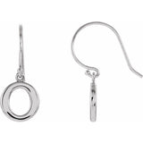 14K White Gold Petite Circle Dangle Earrings