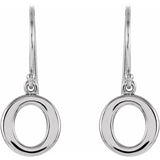14K White Gold Petite Circle Dangle Earrings