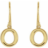 14K Yellow Gold Petite Circle Dangle Earrings