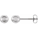 14K White Gold Ball Stud Earrings