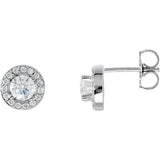 5/8 CTW Natural Diamond Halo Stud Earrings