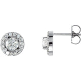 7/8 CTW Natural Diamond Halo Stud Earrings