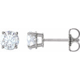 14K Gold 1 CTW Natural Diamond Solitaire Stud Earrings