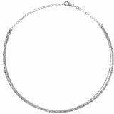 Sterling Silver 3-Strand Bead Chain 13-16" Choker