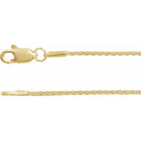 14K Yellow Gold 1 mm Wheat Chain