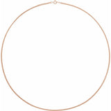 14K Rose Gold 2.25 mm Solid Curb Link Chain