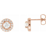 5/8 CTW Natural Diamond Halo Stud Earrings