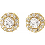7/8 CTW Natural Diamond Halo Stud Earrings