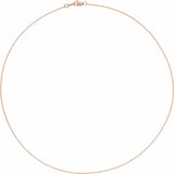 18K Rose Gold 1 mm Solid Cable Chain