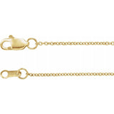 18K Yellow Gold 1 mm Solid Cable Chain