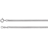 14K White Gold 2.25 mm Solid Curb Link Chain