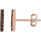 14K Rose Gold 1/10 CTW Diamond Bar Earrings