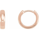 14K Rose Gold Hinged Hoop Earrings, Round Profile