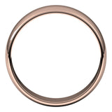 10K Rose Gold Half Round Light Wedding Band, 6 mm Wide
