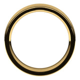10K Yellow Gold Milgrain Concave with Edge Wedding Band, 5 mm Wide