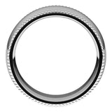 10K White Gold Beaded Comfort Fit Wedding Band, 8 mm Wide