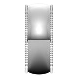 10K White Gold Beaded Comfort Fit Wedding Band, 8 mm Wide