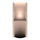 14K Rose Gold Beaded Comfort Fit Wedding Band, 8 mm Wide