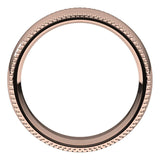 18K Rose Gold Beaded Comfort Fit Wedding Band, 6 mm Wide