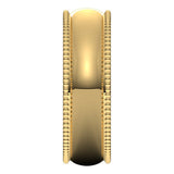 14K Yellow Gold Beaded Comfort Fit Wedding Band, 6 mm Wide