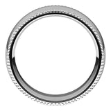 10K White Gold Beaded Comfort Fit Wedding Band, 7 mm Wide