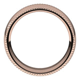 14K Rose Gold Beaded Comfort Fit Wedding Band, 7 mm Wide