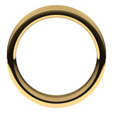 10K Yellow Gold Milgrain Concave with Edge Wedding Band, 7 mm Wide