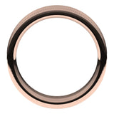 14K Rose Gold Milgrain Concave with Edge Wedding Band, 7 mm Wide
