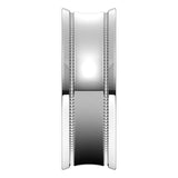 18K White Gold Milgrain Concave with Edge Wedding Band, 7 mm Wide
