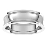 Sterling Silver Milgrain Concave with Edge Wedding Band, 6 mm Wide