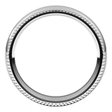 18K White Gold Beaded Comfort Fit Wedding Band, 4 mm Wide