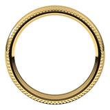 14K Yellow Gold Beaded Comfort Fit Wedding Band, 4 mm Wide